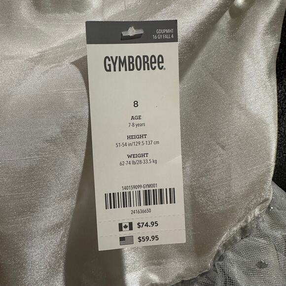 NEW Dressed Up by Gymboree Silver Party Dress w Tulle, Sz 8 (8B) - Picture 3 of 7